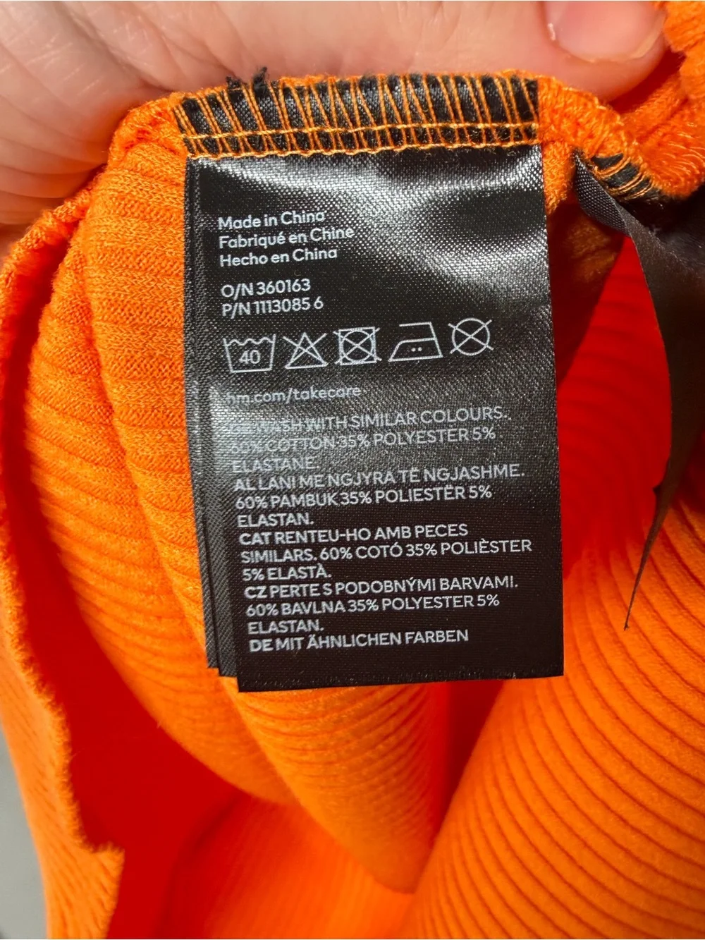NWT H&M Off-Shoulder Ribbed Orange Bodycon Dress